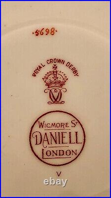 Antique Royal Crown Derby Demitasse Cup & Saucer, Cobalt Blue & Roses