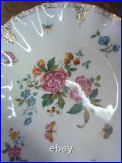 Antique Royal Crown Derby Derby Days Butterfly Royal Shape Handled Cake Plate