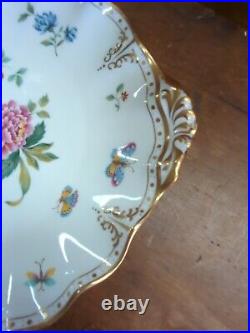 Antique Royal Crown Derby Derby Days Butterfly Royal Shape Handled Cake Plate