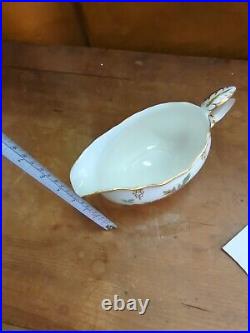 Antique Royal Crown Derby Derby Days Porcelain Butterfly Gravy Boat
