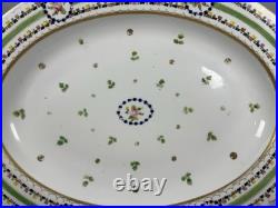 Antique Royal Crown Derby Derby Sprig Oval Platter Pinxton Roses c1800