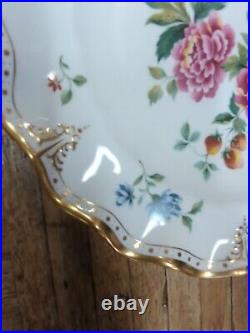 Antique Royal Crown Derby Dinner Plate Set Ruffle Edge Butterfly Plates Set 4