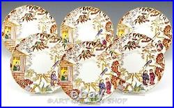 Antique Royal Crown Derby England ORIENT MIKADO BREAD AND BUTTER PLATES Set of 6