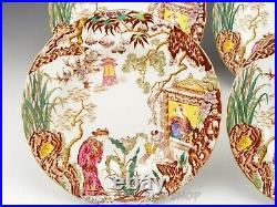 Antique Royal Crown Derby England ORIENT MIKADO SALAD DESSERT PLATES Set of 4
