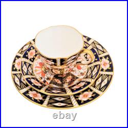 Antique Royal Crown Derby Fine Bone China Imari Cup & Saucer Side Trio Set 1918