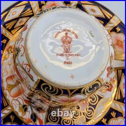 Antique Royal Crown Derby Fine Bone China Imari Cup & Saucer Side Trio Set 1918