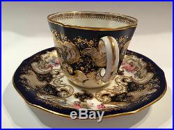 Antique Royal Crown Derby Hand Painted Cup and Saucer Circa 1911