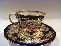 Antique Royal Crown Derby Hand Painted Cup and Saucer Circa 1911