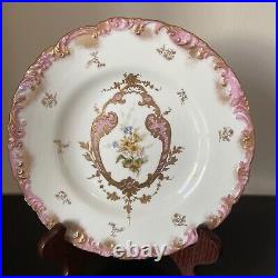 Antique Royal Crown Derby Hand Painted Plate Pink Raised Gold A