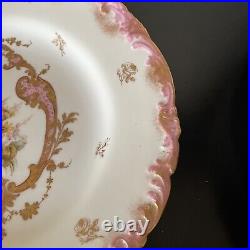 Antique Royal Crown Derby Hand Painted Plate Pink Raised Gold A