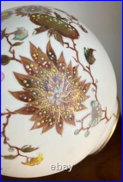 Antique Royal Crown Derby Handpainted Vase With Raised Enamel Flowers 6.5 T