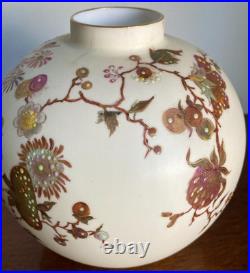 Antique Royal Crown Derby Handpainted Vase With Raised Enamel Flowers 6.5 T