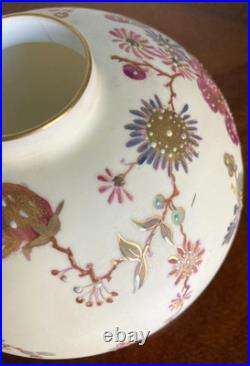 Antique Royal Crown Derby Handpainted Vase With Raised Enamel Flowers 6.5 T