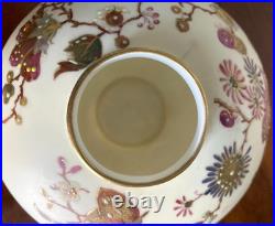 Antique Royal Crown Derby Handpainted Vase With Raised Enamel Flowers 6.5 T