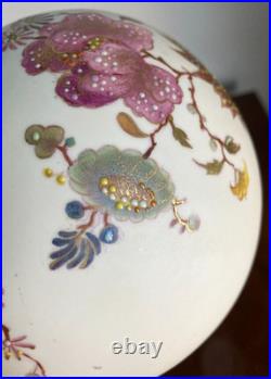 Antique Royal Crown Derby Handpainted Vase With Raised Enamel Flowers 6.5 T Antique Royal Crown Derby Handpainted Vase With Raised Enamel Flowers 6.5 T