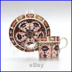 Antique Royal Crown Derby Imari 1128, 4 X Coffee Cans With Saucers