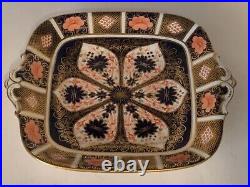 Antique Royal Crown Derby Imari 1128 Cake Plate Excellent