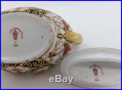 Antique Royal Crown Derby Imari 2451 Cream & Covered Sugar