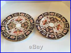 Antique Royal Crown Derby Imari 2451 Set Of 5 Salad Plates 8 Inches Excellent