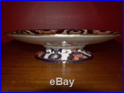 Antique Royal Crown Derby Imari 383 Pattern Comport Pedestal Dish 1895