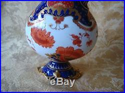 Antique Royal Crown Derby Imari Ewer Red Blue and Gold Trim Ca 1897