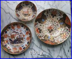 Antique Royal Crown Derby Imari Hand Painted Shallow Bowls, One Unlisted Co, Read