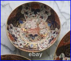 Antique Royal Crown Derby Imari Hand Painted Shallow Bowls, One Unlisted Co, Read