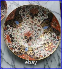 Antique Royal Crown Derby Imari Hand Painted Shallow Bowls, One Unlisted Co, Read