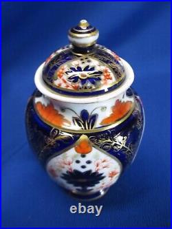 Antique Royal Crown Derby Imari Lidded Jar / Vase 5.5h