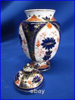 Antique Royal Crown Derby Imari Lidded Jar / Vase 5.5h