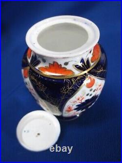 Antique Royal Crown Derby Imari Lidded Jar / Vase 5.5h