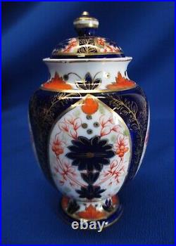 Antique Royal Crown Derby Imari Lidded Jar / Vase 5.5h