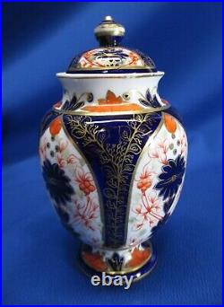 Antique Royal Crown Derby Imari Lidded Jar / Vase 5.5h