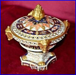 Antique Royal Crown Derby Imari Porcelain Potpourri Urn & Pierced Lid A/F