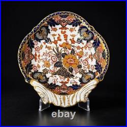 Antique Royal Crown Derby Imari Shell Dish Cobalt Red Gold Porcelain 10