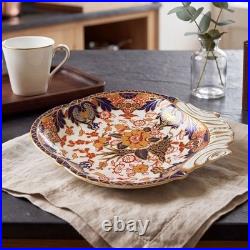 Antique Royal Crown Derby Imari Shell Dish Cobalt Red Gold Porcelain 10