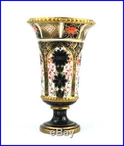 Antique Royal Crown Derby Imari Vase 1128 Pedestal 1917 13 cm