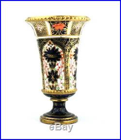 Antique Royal Crown Derby Imari Vase 1128 Pedestal 1917 13 cm