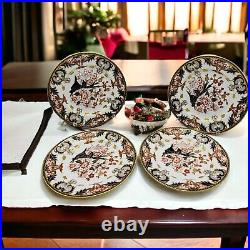 Antique Royal Crown Derby King's Of Old Japan 383 Pattern Dinner Plates 4 Pieces