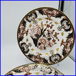 Antique Royal Crown Derby King's Of Old Japan 383 Pattern Dinner Plates 4 Pieces