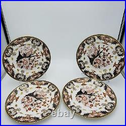 Antique Royal Crown Derby King's Of Old Japan 383 Pattern Dinner Plates 4 Pieces