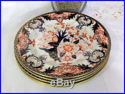 Antique Royal Crown Derby Kings pattern 383 Salad Plates + (7pcs) ca1895