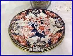 Antique Royal Crown Derby Kings pattern 383 Salad Plates + (7pcs) ca1895