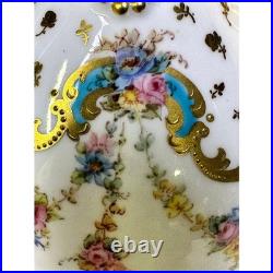 Antique Royal Crown Derby Late 1800's 6 Vase-Turquoise Gilded Accents-Exquisite