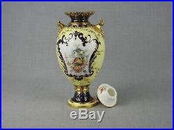 Antique Royal Crown Derby Lidded Vase Yellow Ground Dated 1896