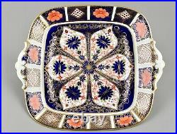 Antique Royal Crown Derby Old Imari 1128 27.5cm Large Handled Cake Serving Plate