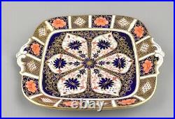 Antique Royal Crown Derby Old Imari 1128 27.5cm Large Handled Cake Serving Plate