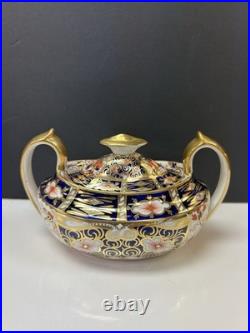 Antique Royal Crown Derby Old Imari 1920's Creamer & Covered Sugar Bowl