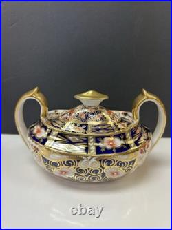 Antique Royal Crown Derby Old Imari 1920's Creamer & Covered Sugar Bowl
