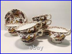 Antique Royal Crown Derby Olde Avesbury 6 Tea Cups 6 Saucers Bone China England